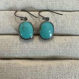 Sterling silver genuine turquoise earrings on a shepard’s hook